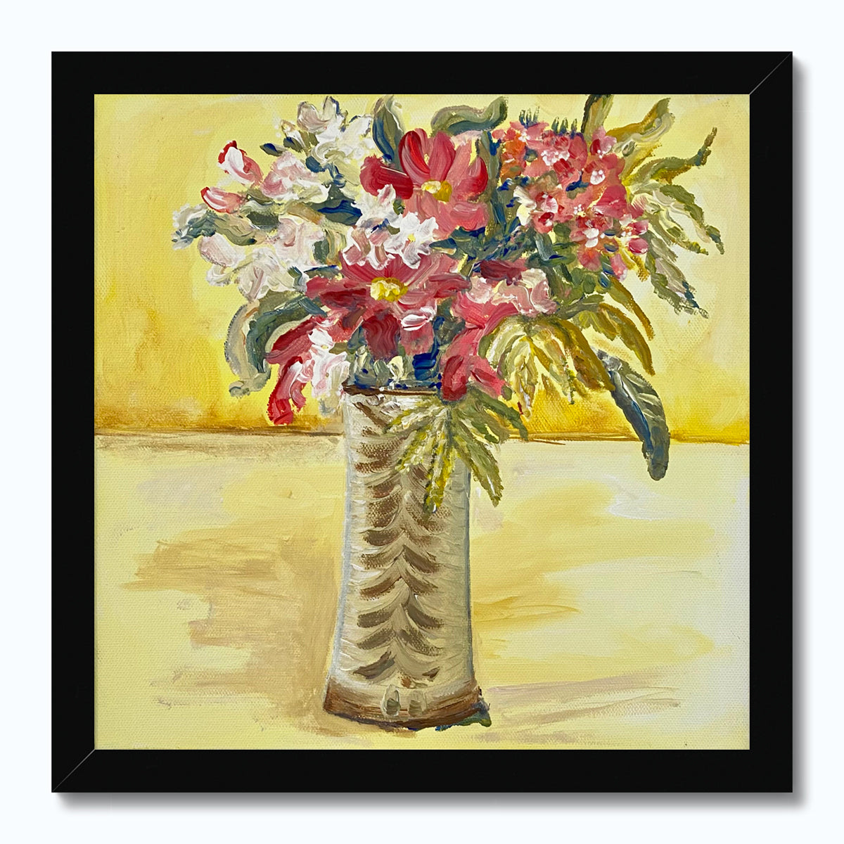 Fluffy and free yellow and flowers print - Rebecca Carr Artist