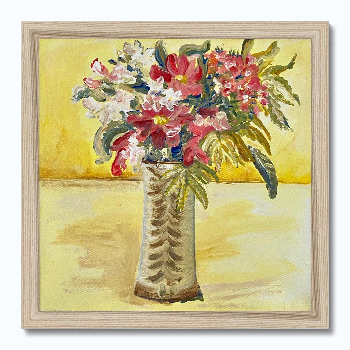 Fluffy and free yellow and flowers print - Rebecca Carr Artist