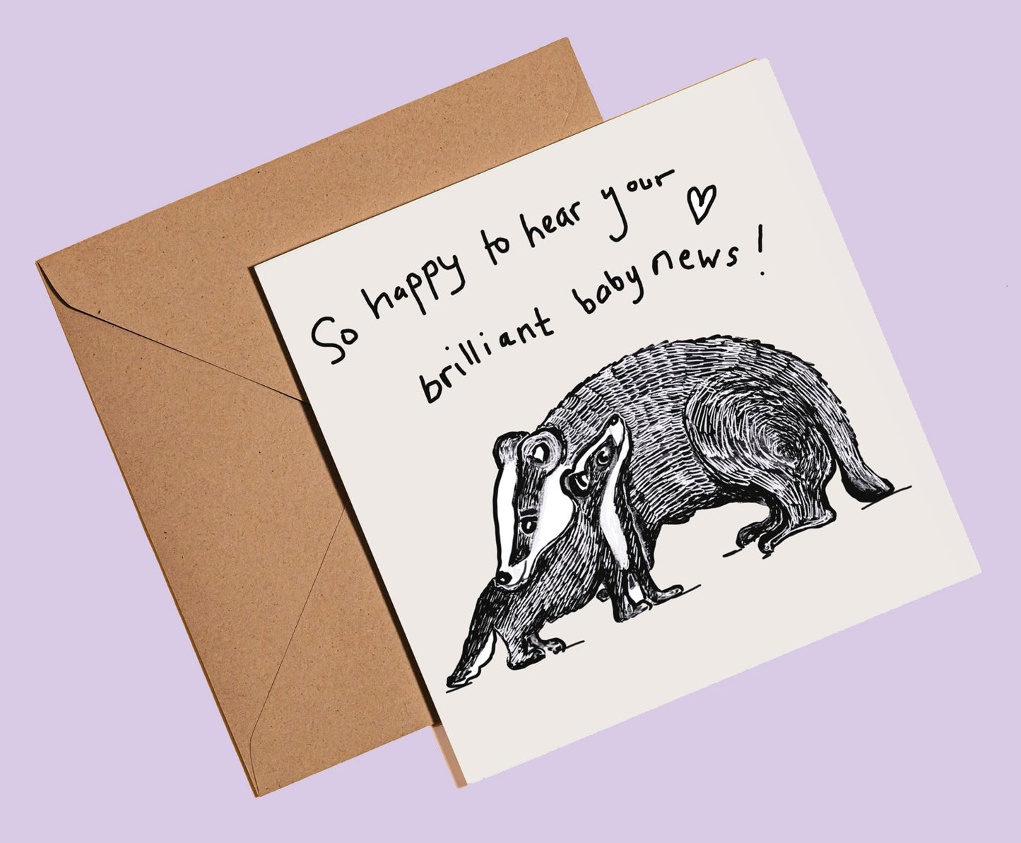 Badger and baby card