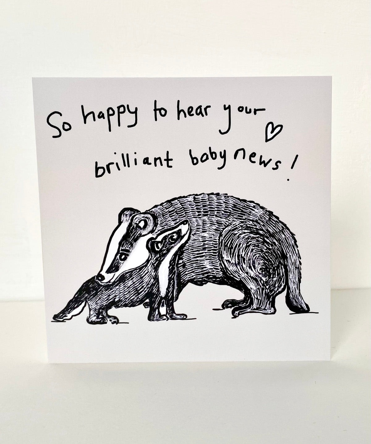 Badger and baby card