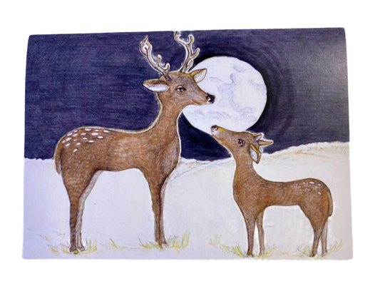 Deer Moonlight lalabuds classic blank card