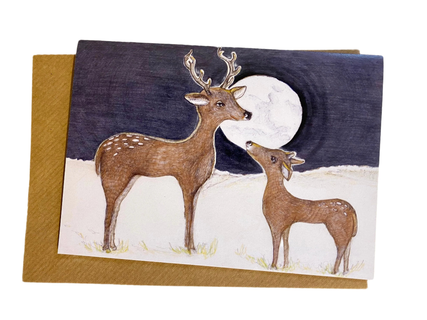 Deer moonlight card and envelope lalabuds cards