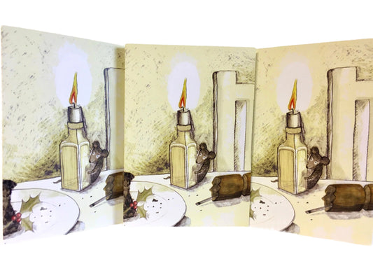 Mouse candle greetings christmas card justacard