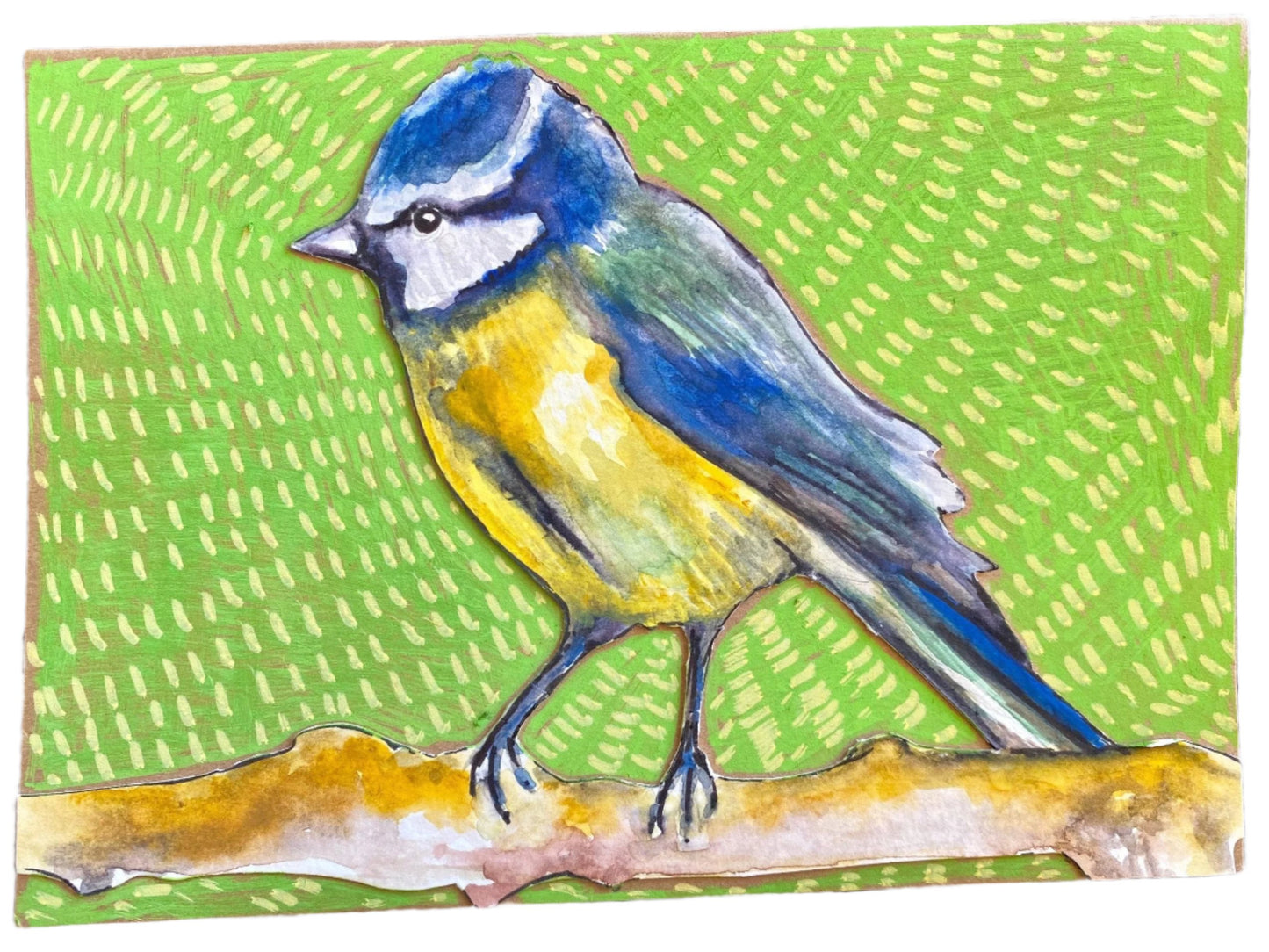 bird greetings card by artist rebecca carr blue tit