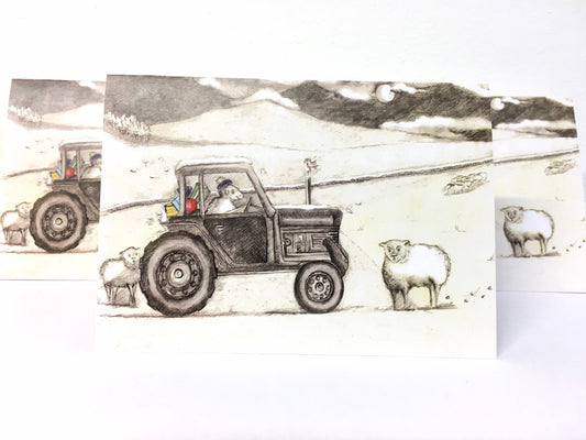 Sheep and tractor barbara christmas lalabuds design 