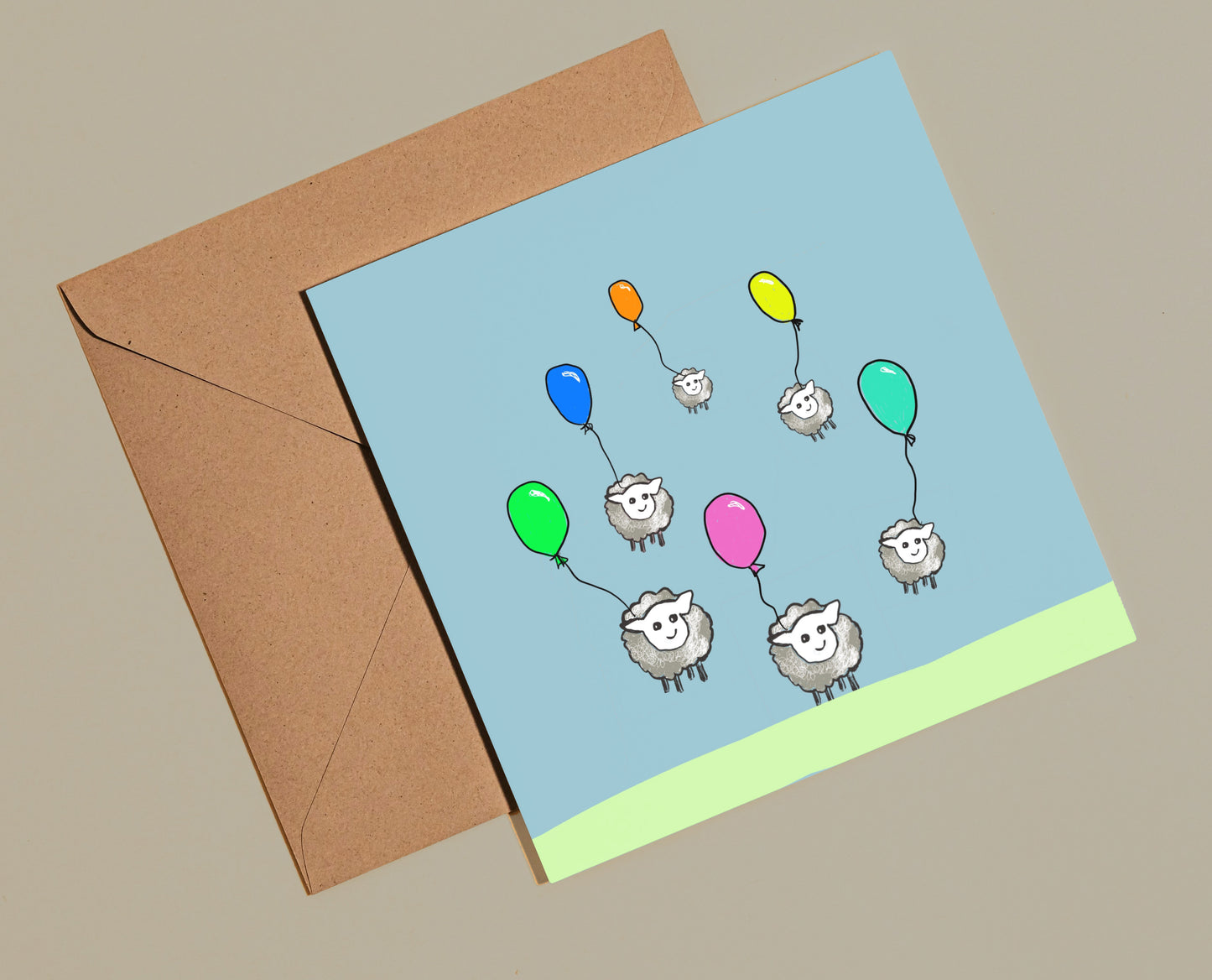 Sheep balloon card