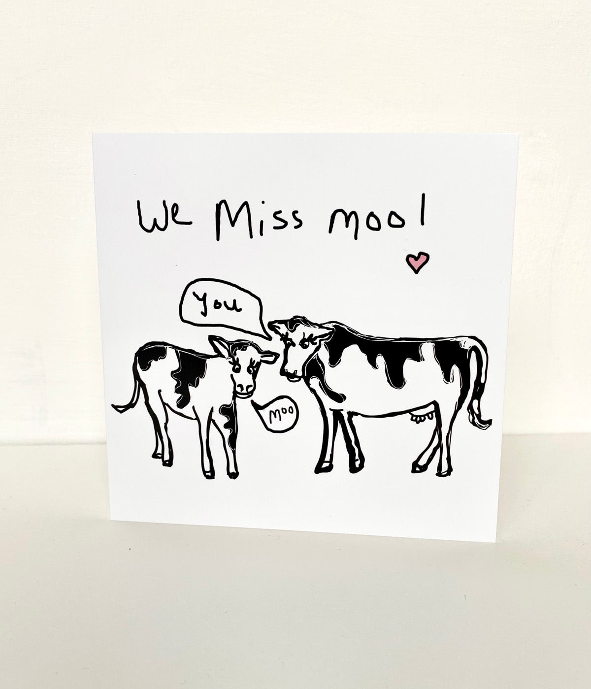 We miss moo cow card