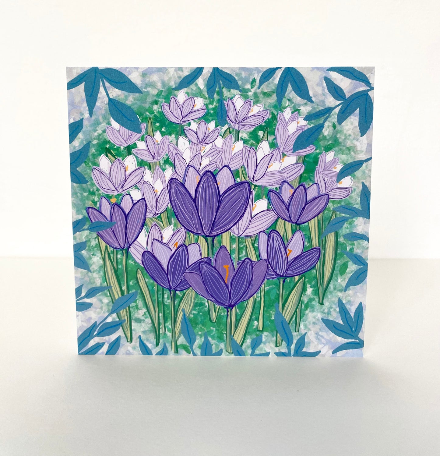 Crocuses greetings card