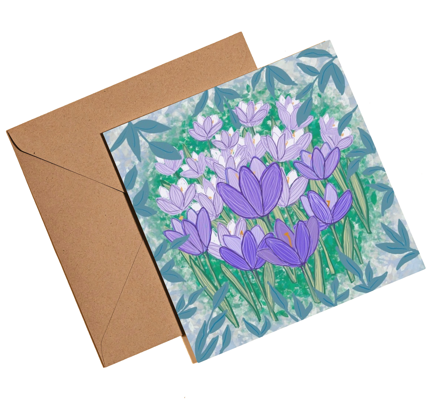 Crocuses greetings card