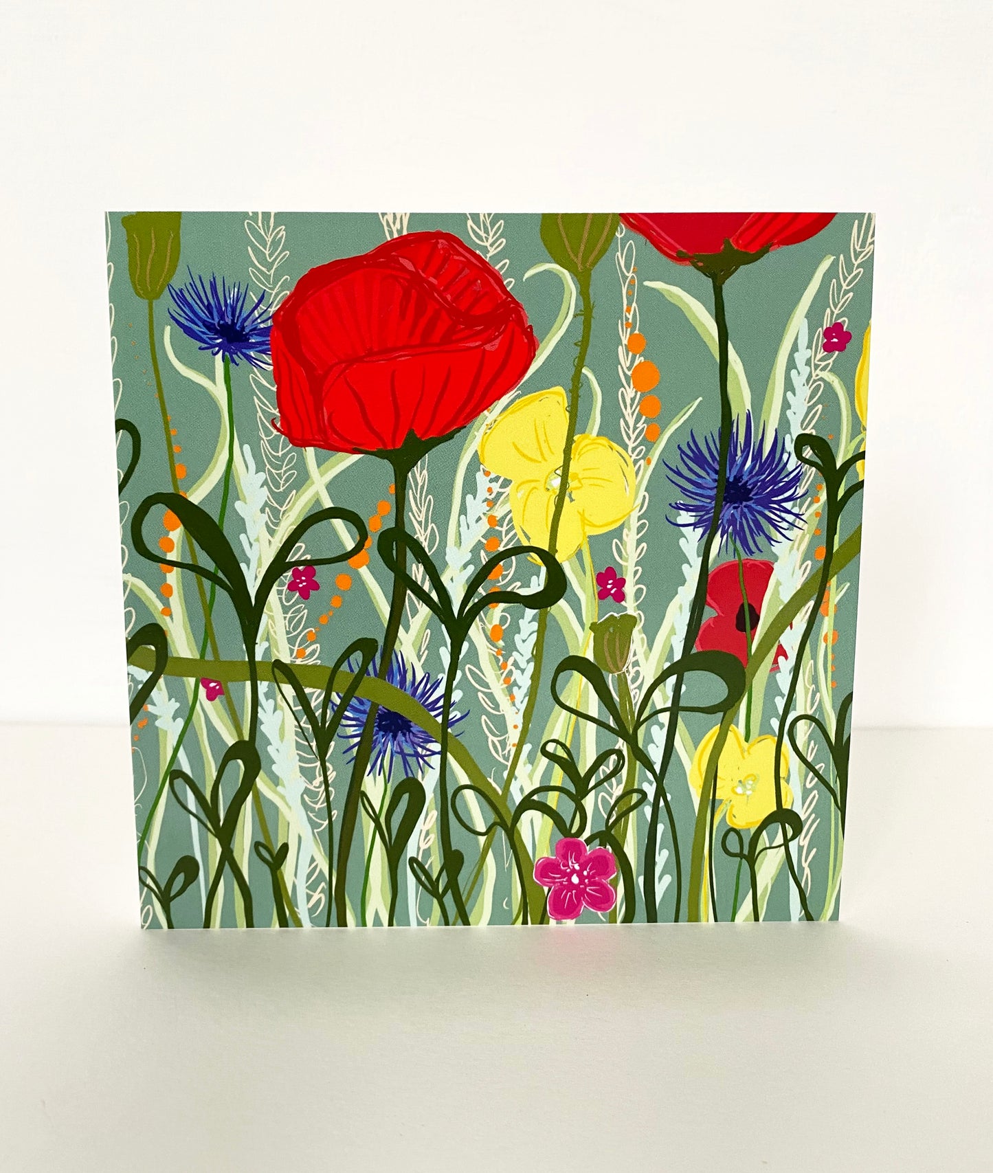 Poppies and wildflower card