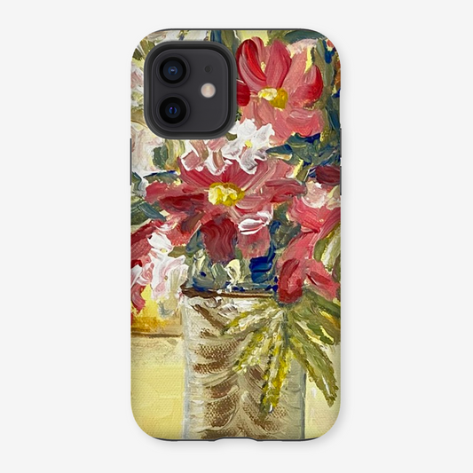 Red and yellow flower phone case