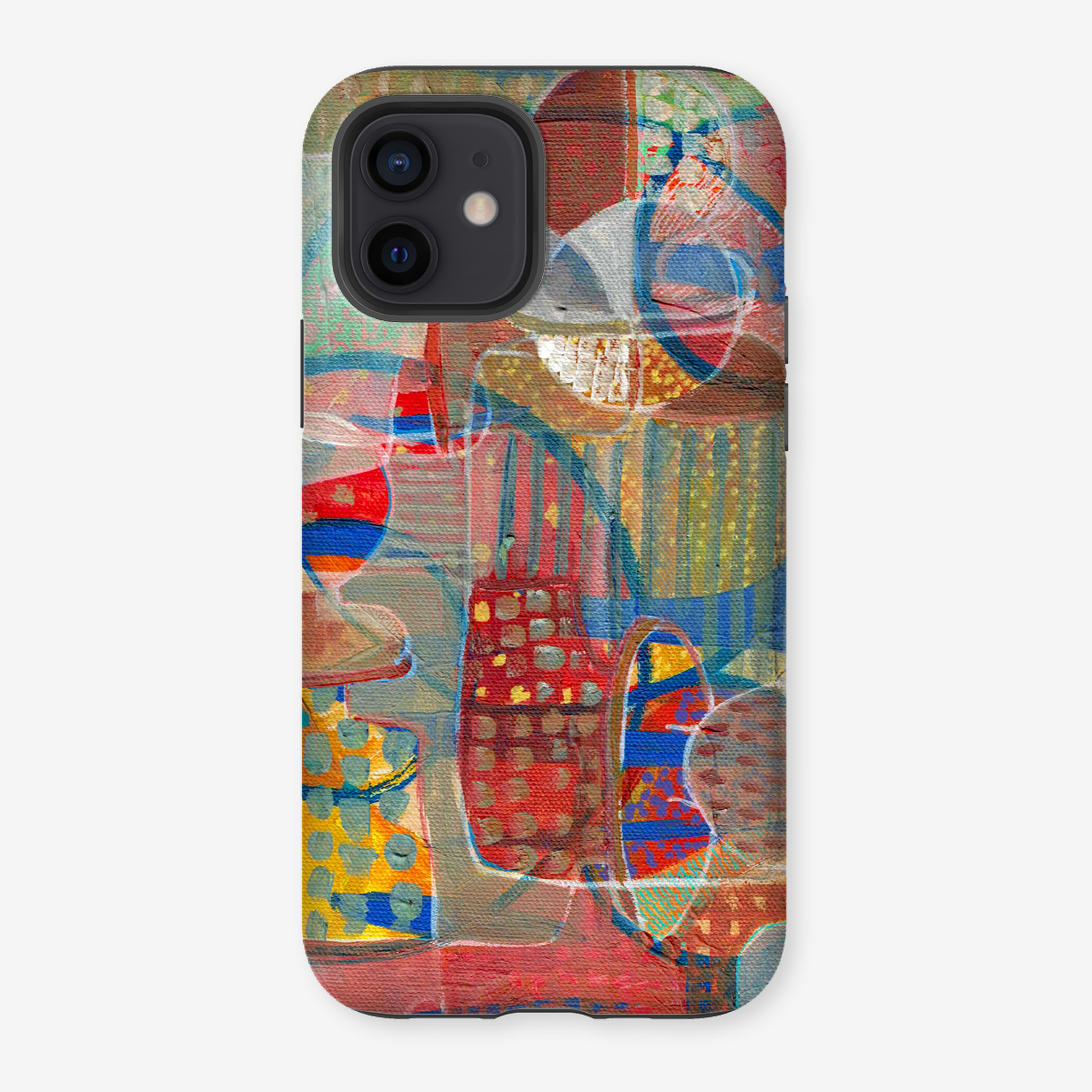 Red abstract vintage bottles phone case - Rebecca Carr Artist