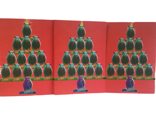 sheep tree christmas card lalabuds design