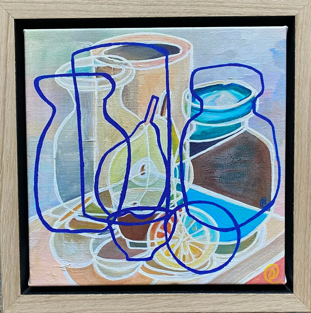 Still life studio pottery prints stretched on canvas framed - Rebecca Carr Artist