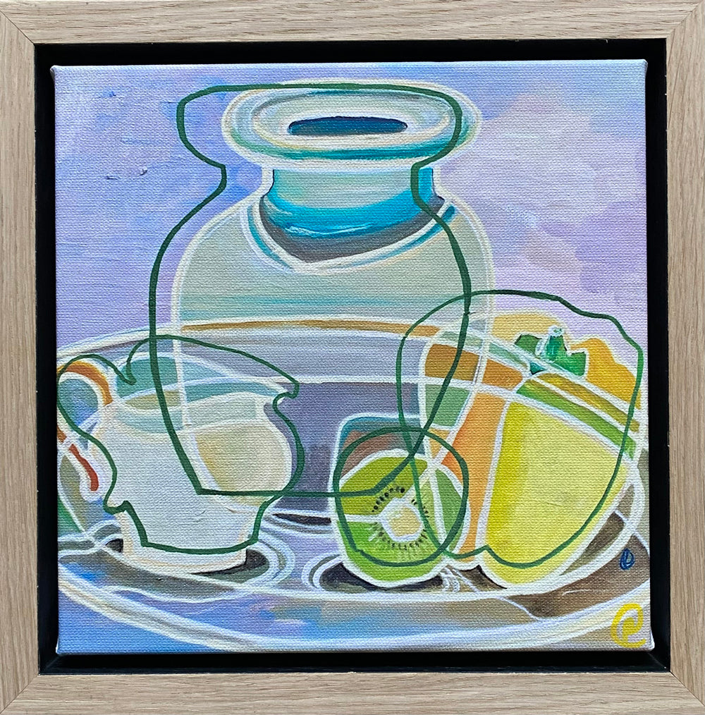 Still life studio pottery prints stretched on canvas framed - Rebecca Carr Artist