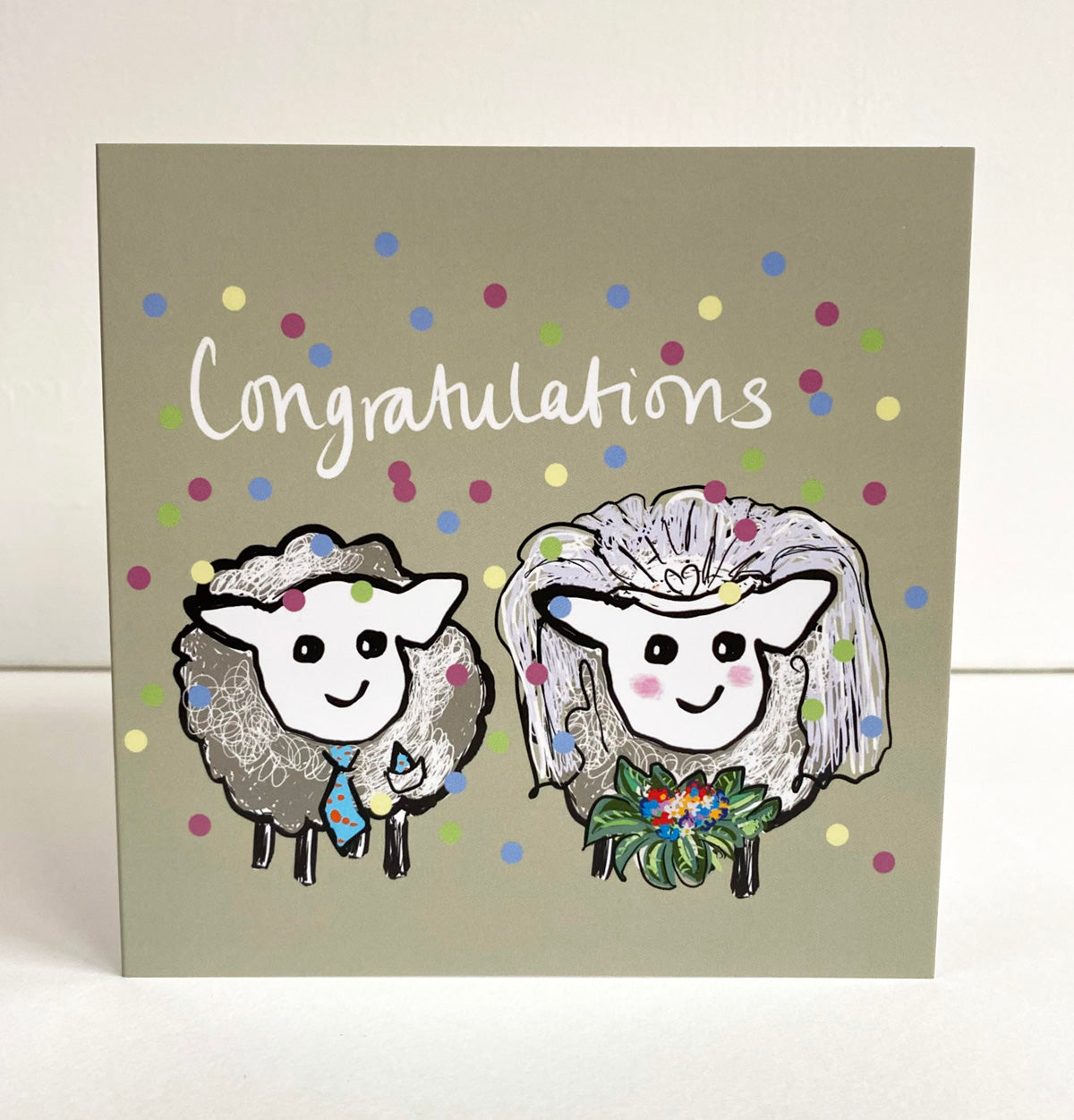 Sheep wedding card