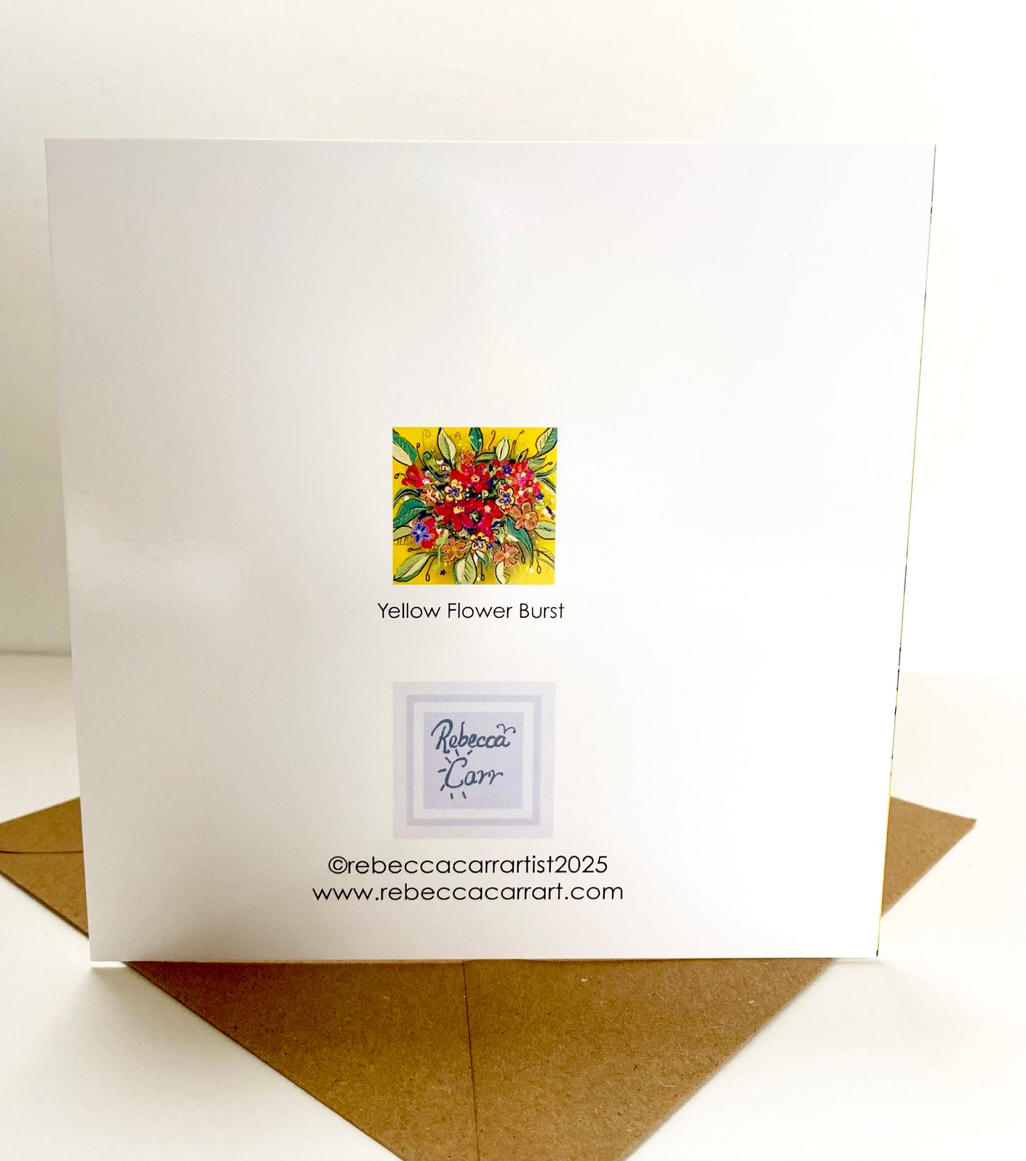 Yellow flower burst greetings card